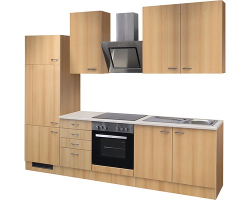 Kompletná kuchyňa s hornými a dolnými skrinkami, odsávačom pár, drezom a elektrickými spotrebičmi