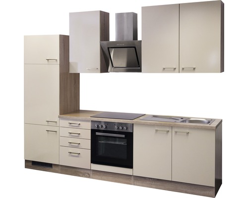 Kompletná kuchynská linka s drezom, sporákom, rúrou, digestorom a skrinkami