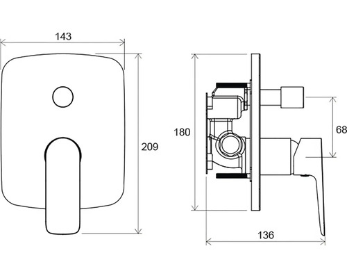 Technický nákres podomietkovej batérie s rozmermi