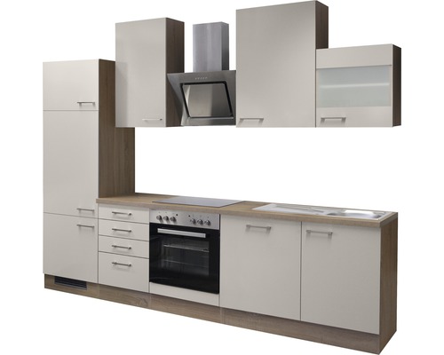 Kompletná kuchynská linka so skrinkami, drezom, sporákom a odsávačom pár