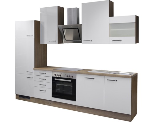 Kuchynská linka s elektrospotrebičmi a vstavaným drezom