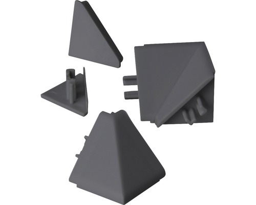 Koncovky a rohy pre lišty Polyform, trojuholníkové malé, čierna matná