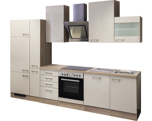 Kuchynská linka s elektrickým sporákom, digestorom a hornými skrinkami