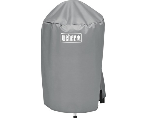 Logo Weber na sivom kryte grilu