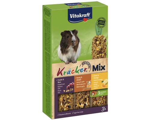 Maškrty pre morčatá Vitakraft Kräcker Trio-Mix 3 ks 164 g Vitakraft Kräcker Mix pre hlodavce, balenie po troch kusoch