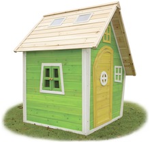 Detský drevený hrací domček s oknami a dverami