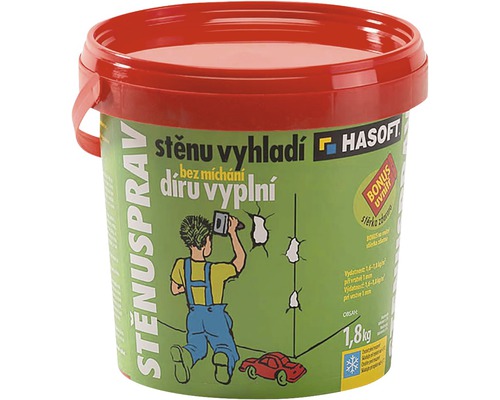 Vyrovnávacia stierka HASOFT Stenusprav 1,8 kg Hasoft Stěnusprav hotová stierka na steny vo vedre