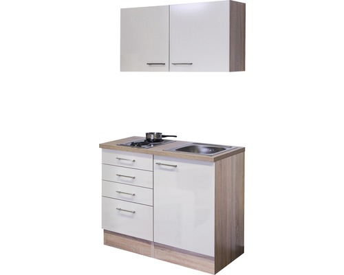 Kompaktná kuchynská linka s drezom, varnou doskou, spodnými a hornými skrinkami