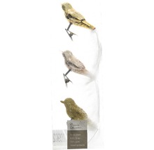 Tri sklenené vtáky s klipom na dekoráciu