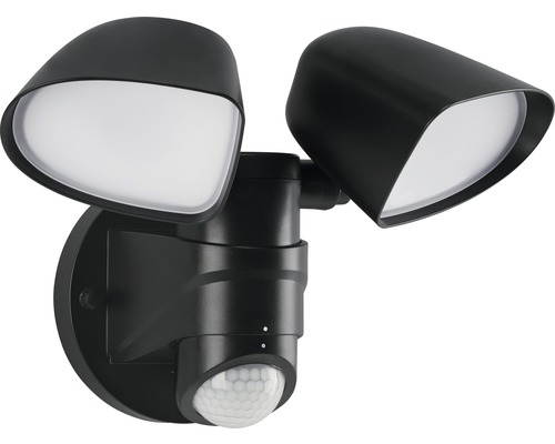 LED vonkajšie nástenné svietidlo Telefunken 2x10W 1000lm 4000K čierne so senzorom pohybu