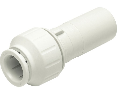 Biela rúrková spojka s rôznymi priemermi