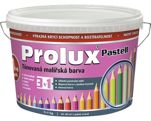 Farba na stenu Prolux Pastell 0317 purpurová 1,5 kg Vedro interiérovej farby Prolux Pastell, matný vzhľad