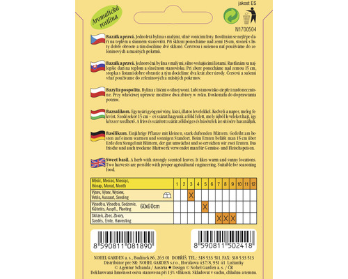 Balíček semien bazalky s návodom na pestovanie