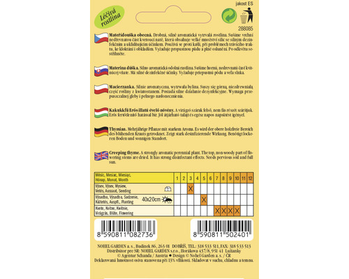 Informácie o výseve a dobe kvitnutia dúšky materinej