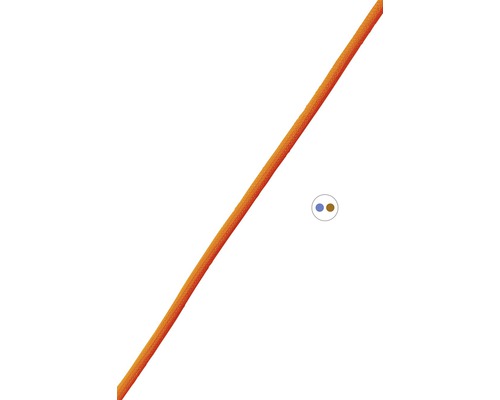 Textilný kábel 2x0,75 oranžový, metrážový sortiment