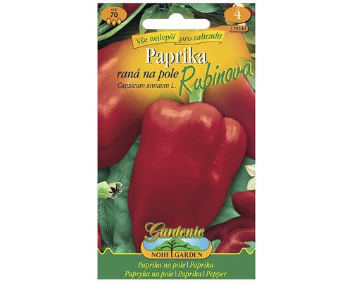 Paprika zeleninová skorá Rubinova semená Nohel Garden