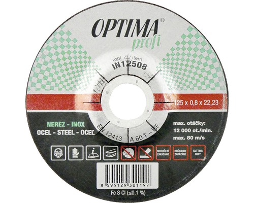 Rezný kotúč Optima, 125 x 0,8 mm
