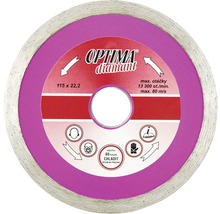 Diamantový rezný kotúč Optima, 115 x 22,2 milimetrov