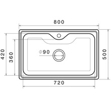Nerezový drez Sinks Bigger 600V 0,8 mm matný-thumb-1