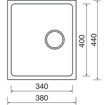 Nerezový drez Sinks Block 380V 1 mm kefovaný-thumb-1
