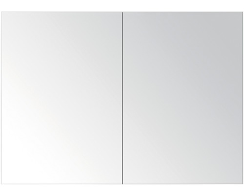 Zrkadlová skrinka s 2 dvierkami biela vysoko lesklá 80x65x13 cm