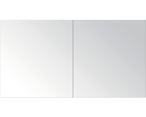 Zrkadlová skrinka s 2 dvierkami obojstranne zrkadlovými biela vysoko lesklá 100x65x13 cm