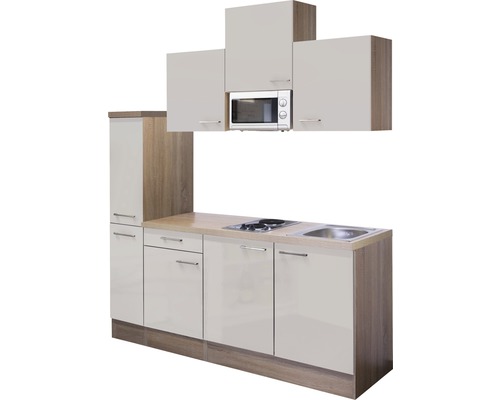 Kompletná kuchynská linka s hornými a dolnými skrinkami, drezom, varnou doskou a mikrovlnnou rúrou