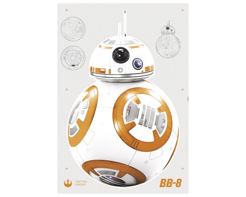 Nálepka na stenu Disney Star Wars BB-8 100x70 cm