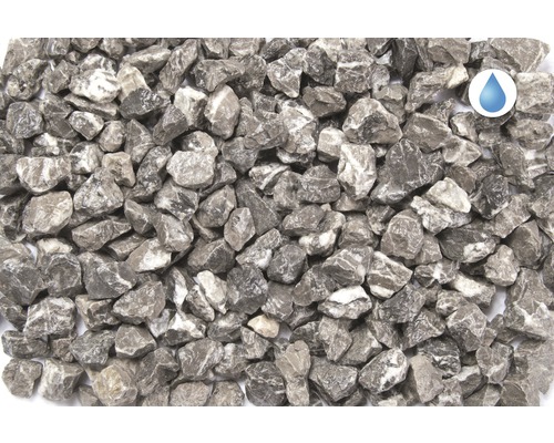 Sivé okrasné kamienky so symbolom kvapky vody