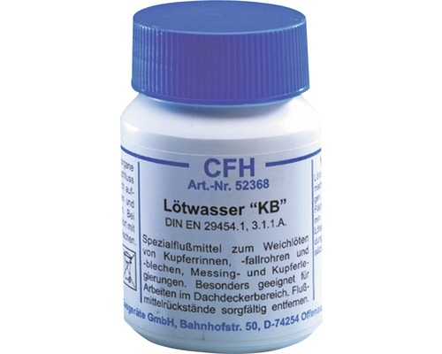 CFH spájkovacia voda KB v plastovej fľaši s modrým uzáverom