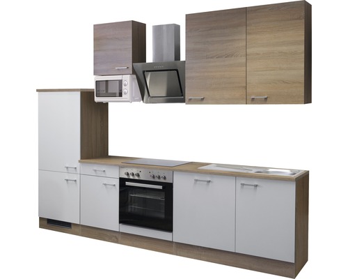 Kompletná kuchynská linka s drezom, sporákom, digestorom a skrinkami