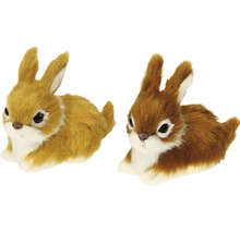 Dva okrasní zajace z imitácie kožušiny