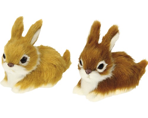 Dva okrasní zajace z imitácie kožušiny