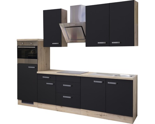 Kompletná kuchynská linka s elektrickými spotrebičmi, drezom, varnou doskou, digestorom, zásuvkami a skrinkami