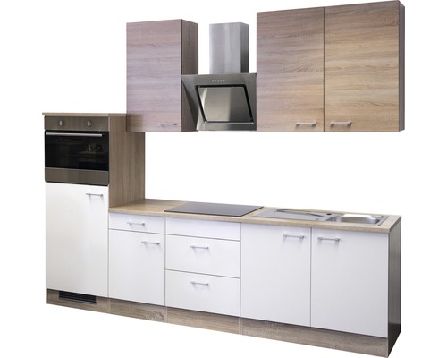 Kuchynská linka s drezom, varnou doskou, rúrou a digestorom