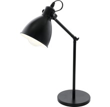 Čierna stolná lampa s nastaviteľným ramenom