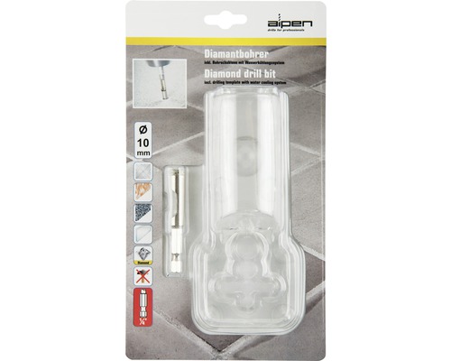 Aipen diamantový vrták s priemerom 10 mm v blistrovom balení