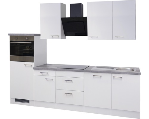 Kompletná kuchynská linka s drezom, sporákom, rúrou, digestorom a skrinkami