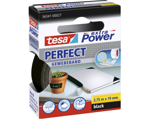 Tesa Extra Power Perfect textilná páska, 2,75 m x 19 mm, čierna