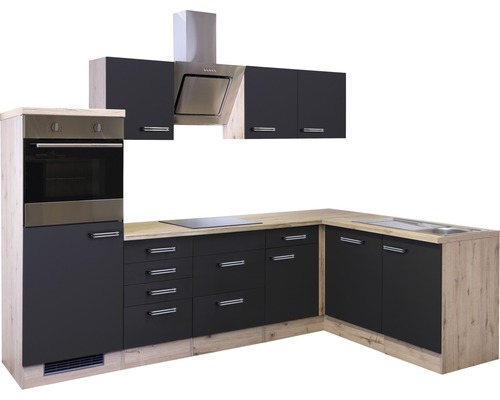 Kuchynská linka so skrinkami, digestorom, drezom a rúrou