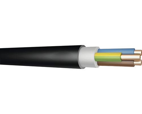 Inštalačný kábel CYKY-J 3x4mm² 750V B250 čierny, metrážny tovar-0