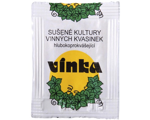 Balenie sušených kvasiniek pre vínnu kultúru Vinka