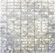 Hliníková mozaika ALF C101D STRIEBORNÁ 30x30 cm-thumb-0