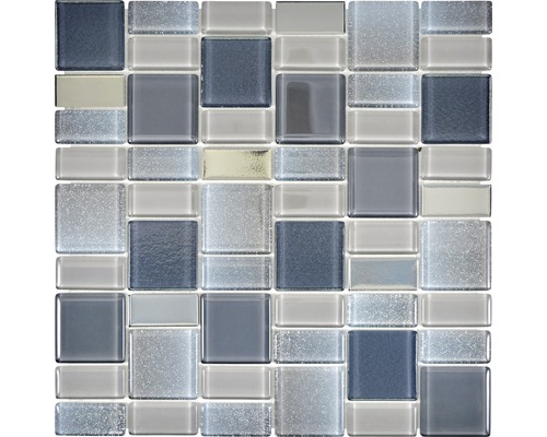 Sklenená mozaika Dazzle 13G 30x30 cm mix sivá