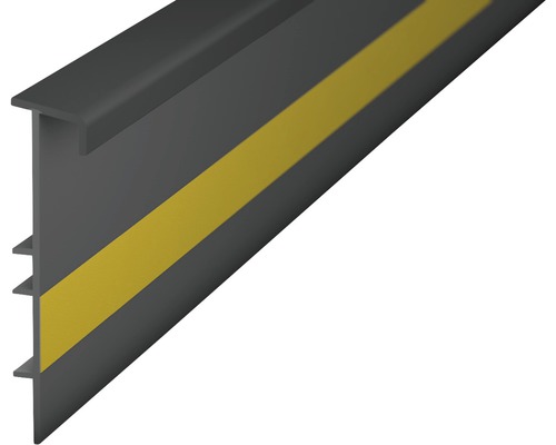 Soklová lišta s drážkou pre koberce tmavosivá 55x2500 mm