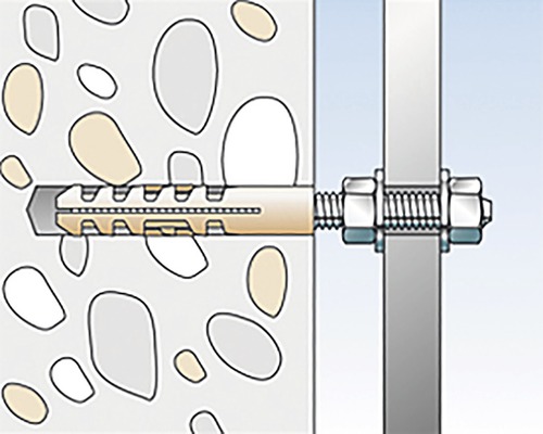 Ilustrácia upevnenia pre vysoké zaťaženie v stene