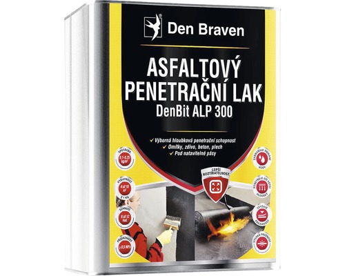 Asfaltový penetračný lak DEN BRAVEN DenBit ALP 300 balenie 9 kg Den Braven Asfaltový penetračný lak v plechovke