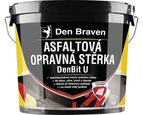 Asfaltová opravná stierka DEN BRAVEN DenBit U balenie 10 kg Asfaltová tesniaca hmota Den Braven vo vedre