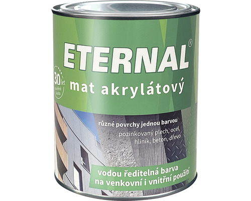 Farba univerzálna ETERNAL mat akrylátový čierny 0,7 kg