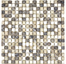 Mozaika z prírodného kameňa MOS 15/95 30,5x30,5 cm béžová/hnedá-thumb-0